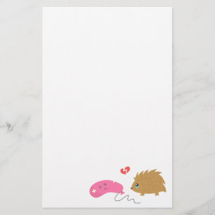 Papelaria Algum amor não é para ser, ouriço engraçado