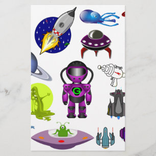 Papelaria aliens de clipe de espaço artesanato