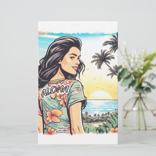 Papelaria Aloha Girl (Em pé/Frente)