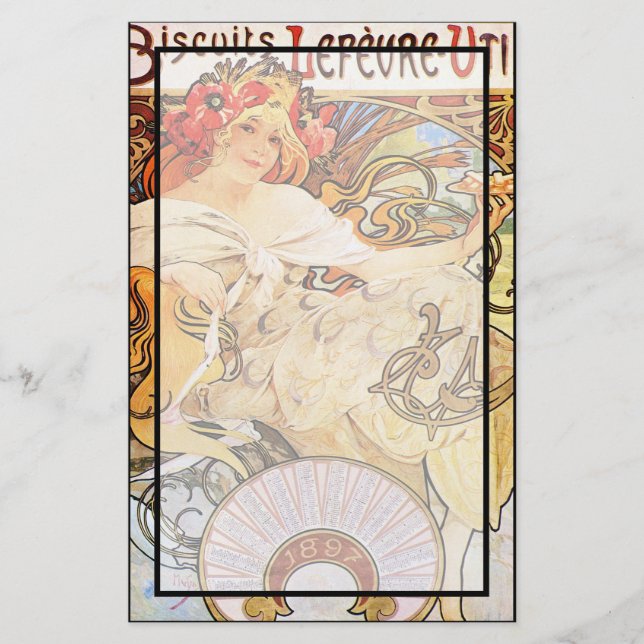 Papelaria Alphonse Mucha Biscuits Lefevre-Utile (Frente)