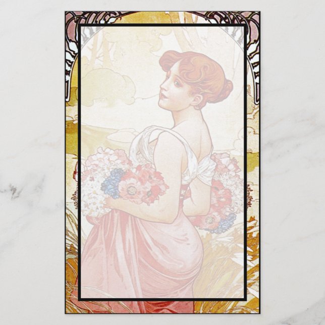 Papelaria Alphonse Mucha Summer (Frente)