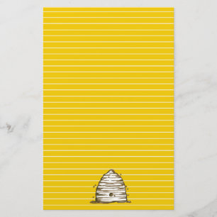 Papelaria Amarelo da abelha do mel de Skep da abelha