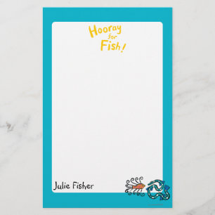 Papelaria Amigos de Peixes Ilustrados Coloridos