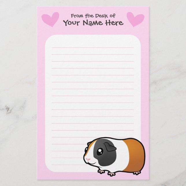 Papelaria Amor da cobaia (cabelo liso) (Frente)