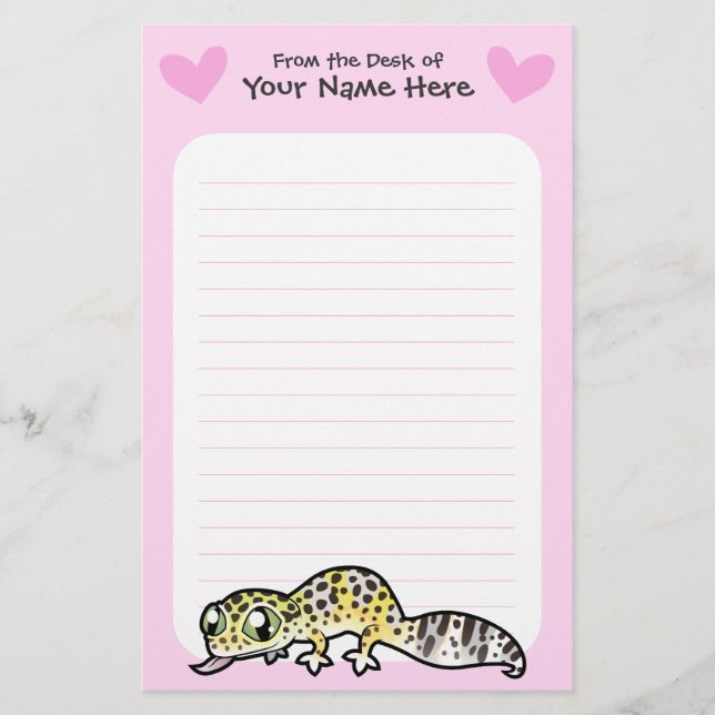 Papelaria Amor de Lagartixa Leopardo (Frente)