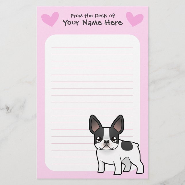 Papelaria Amor do buldogue francês (Frente)