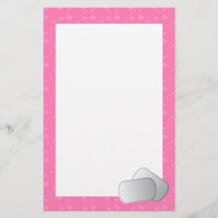 Papelaria Amor do dog tags (rosa)