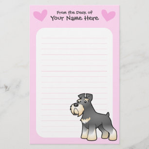 Papelaria Amor Schnauzer gigante/padrão/diminuto