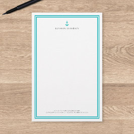 Papelaria Âncora Clássica Moderna de Cor Personalizada