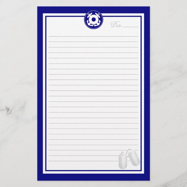 Papelaria Âncora da guarda costeira (Frente)