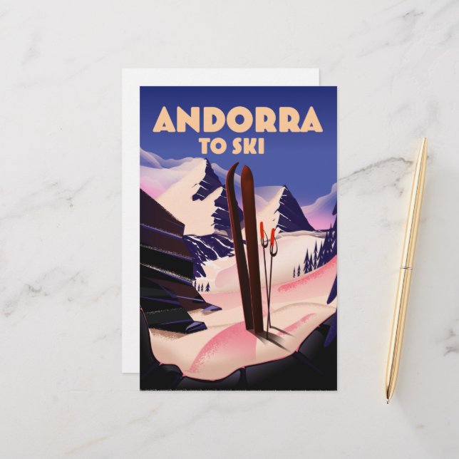 Papelaria Andorra ski poster. (Frente/Verso In Situ)