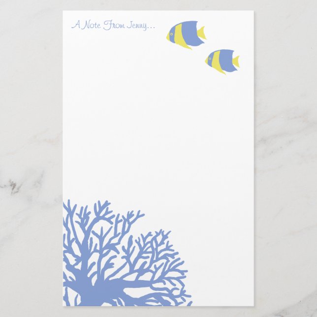 Papelaria Anel Tropical Azul e Amarelo (Frente)