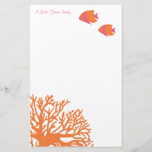 Papelaria Anel Tropical Laranja e Rosa