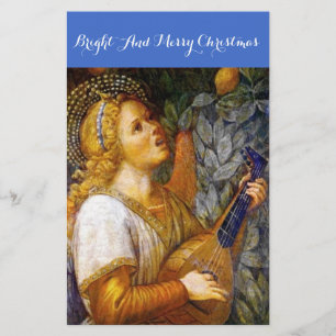 PAPELARIA ANGEL DE NATAL DO FAZER DE MÚSICA EM AZUL DOURADO