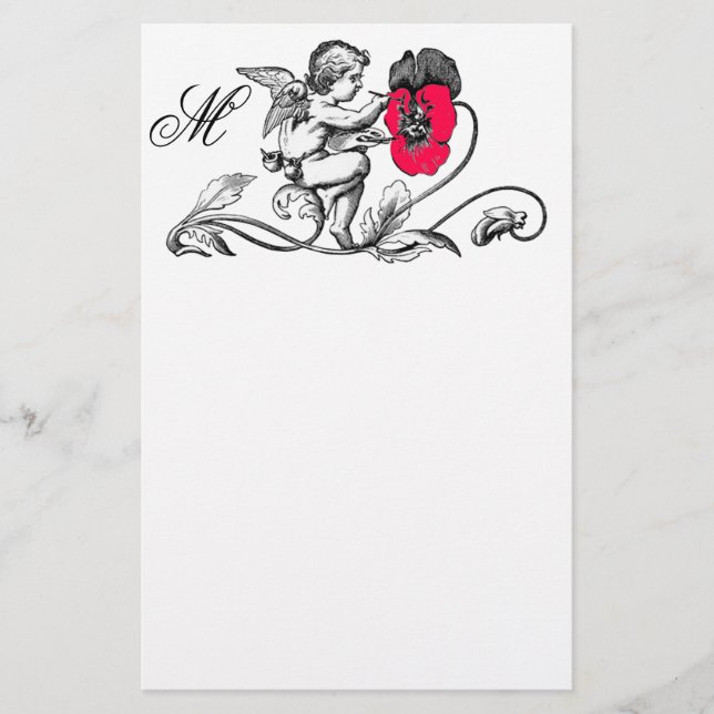 PAPELARIA ANGEL PINTANDO UM MONOGRAMA DE FLORES DE TINTA (Frente)