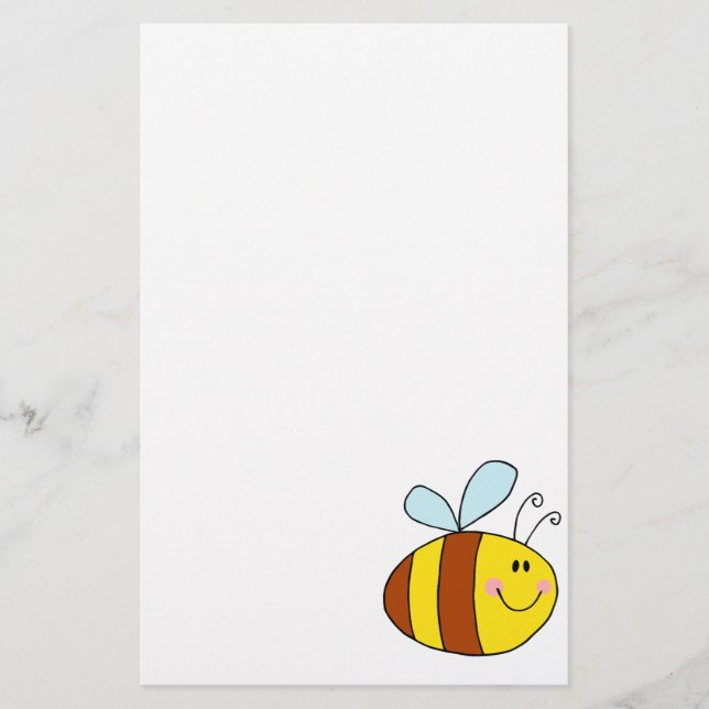 Papelaria animação de abelha de mel voadora feliz (Frente)