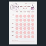 Papelaria Animações Para Amar Scorecard De Provando De Vinho<br><div class="desc">Um scorecard de provando de vinho projetado para combinar com nossa coleção de festas de Chá de panela de Provando de vinho "Cheers To Love". Incluir espaço para nome, notas de provando e classificações em seis vinhos, vinho favorito. No verso, os convidados podem fazer anotações ou adicionar comentários e impressões....</div>