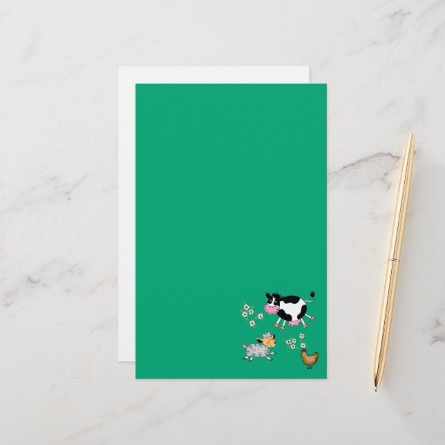 Papelaria animais de fazenda engraçados (Frente/Verso In Situ)