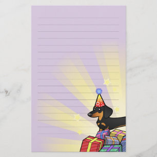 Papelaria Aniversário Dachshund (casaco suave)