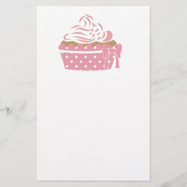 Papelaria Aniversário do Cupcake Rosa (Frente)