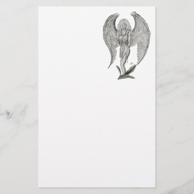 Papelaria Anjo, Arte Lápis, design preto e branco (Frente)