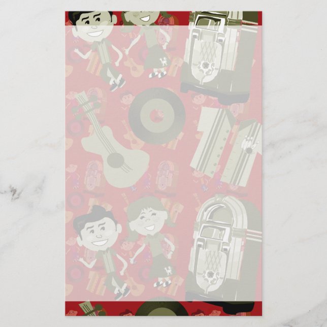 Papelaria anos 50 funk bold (Frente)