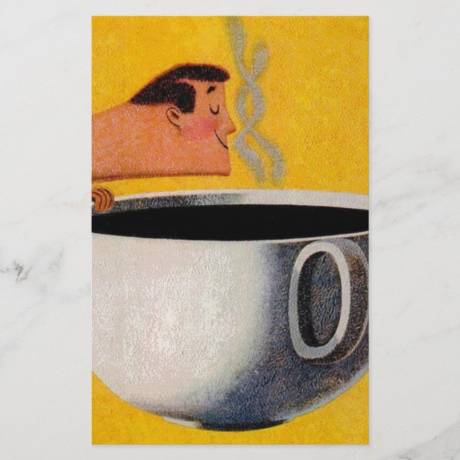 Papelaria Anúncio de Café Antigo (Frente)