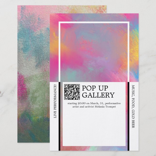 Papelaria Anúncio de Galeria Pop Up (Frente/Verso)