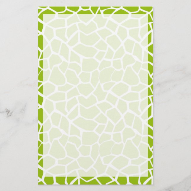 Papelaria Apple Green Giraffe Animal Print (Frente)