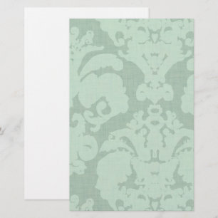 Papelaria Aqua Blue Linen Damask