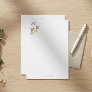 Papelaria Aquarela Columbina Personalizada com Beija-flor