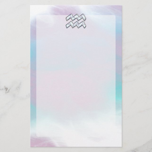 Papelaria Aquarius Zodiac Símbolo da Mãe da Decoração Pérola (Frente)