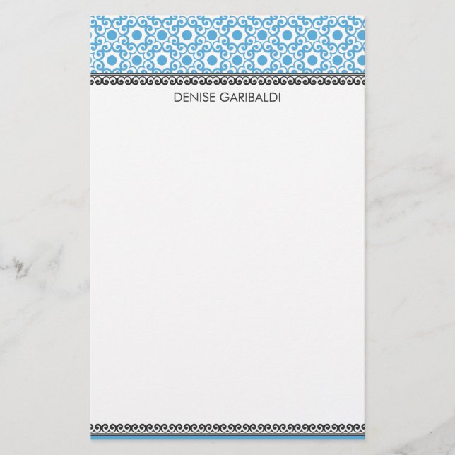Papelaria Arabesque moderno elegante personalizado (Frente)