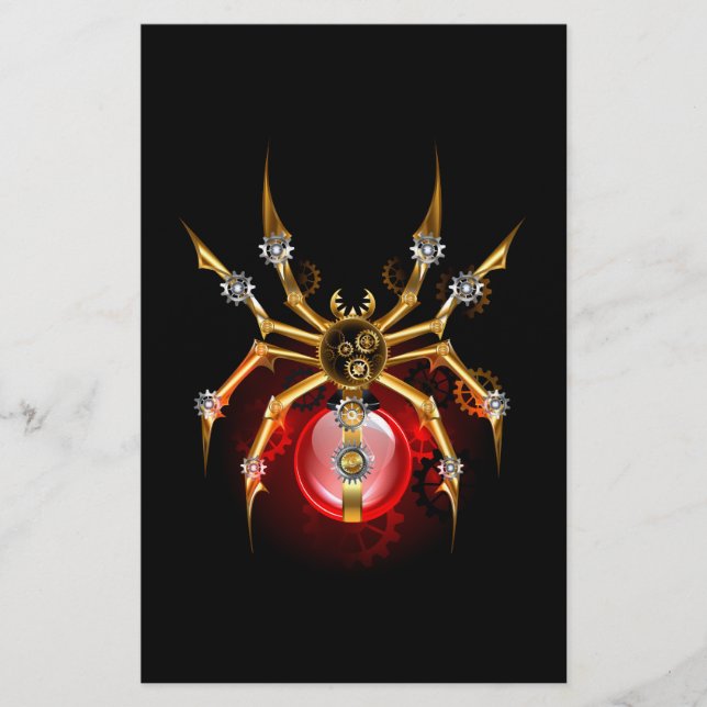 Papelaria Aranha-do-galo em preto (Frente)