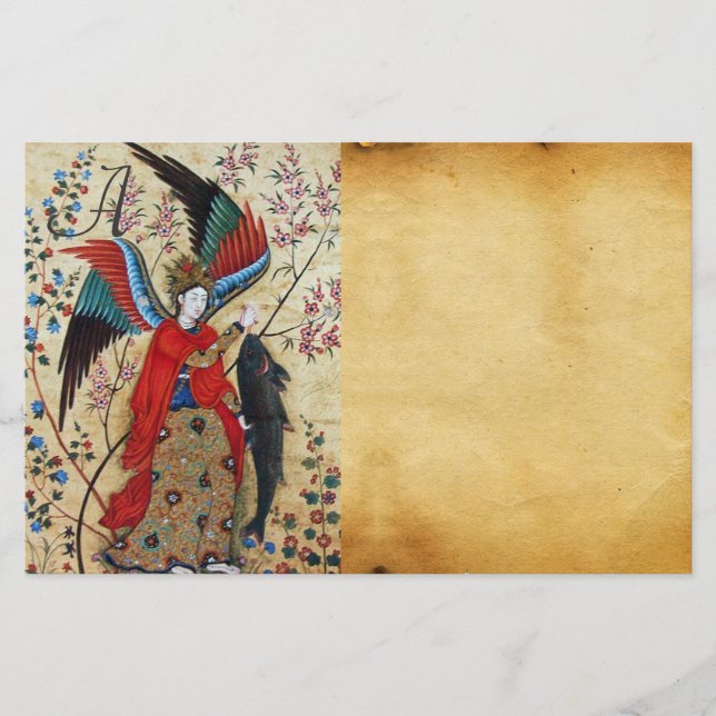 PAPELARIA ARCHANGEL RAPHAEL E MONOGRAMA DE PARCHES DE PEIXE (Frente)