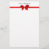Arco Elegante de Satin Vermelho em Branco