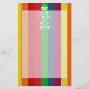 Papelaria Arco-Íris Colorido Mantenha A Calma E O Texto Per