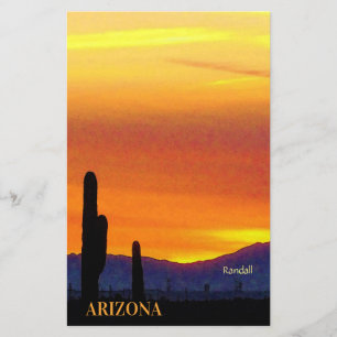 Papelaria Arizona Sunset / Laranja Brilho / Saguaro Cactus