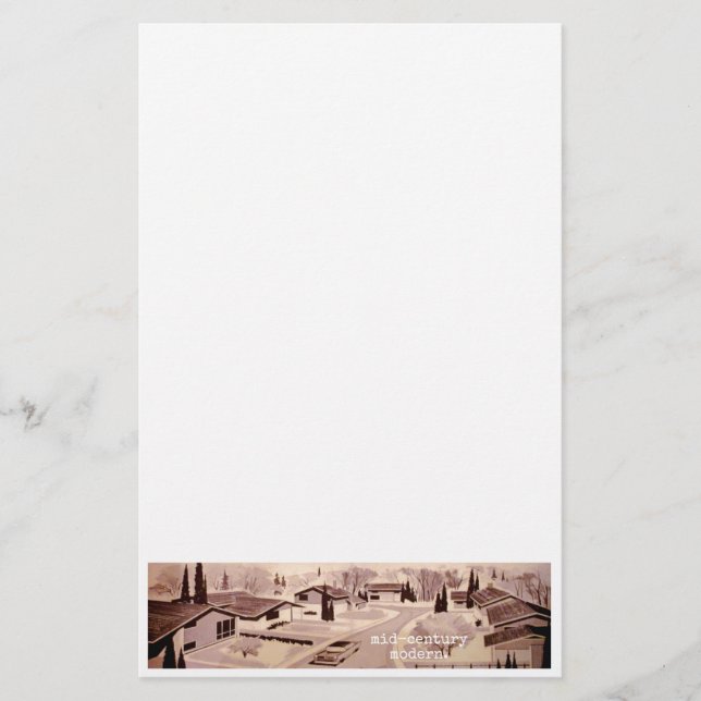 Papelaria Arquitetura moderna do Midcentury (Frente)