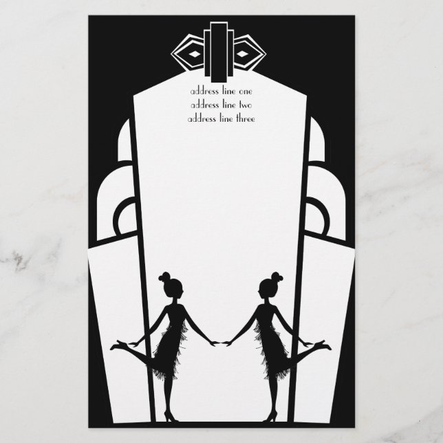Papelaria Art -Deco Flappers (Frente)