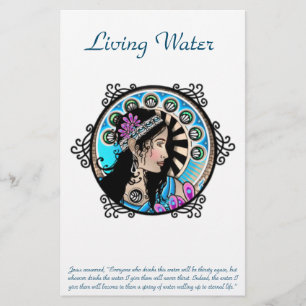 Papelaria Art Nouveau Círculo Pintura Mulher Samaritana