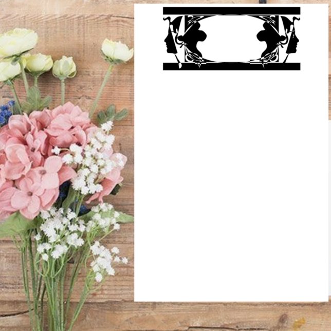 Papelaria Art Nouveau Damas Silouette (Criador carregado)