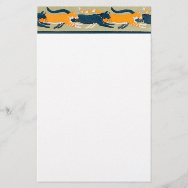 Papelaria Art Nouveau Gatos e Flores (Frente)