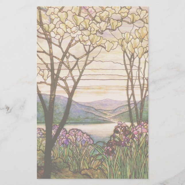 Papelaria Art Nouveau Iris Magnolia Flor (Frente)