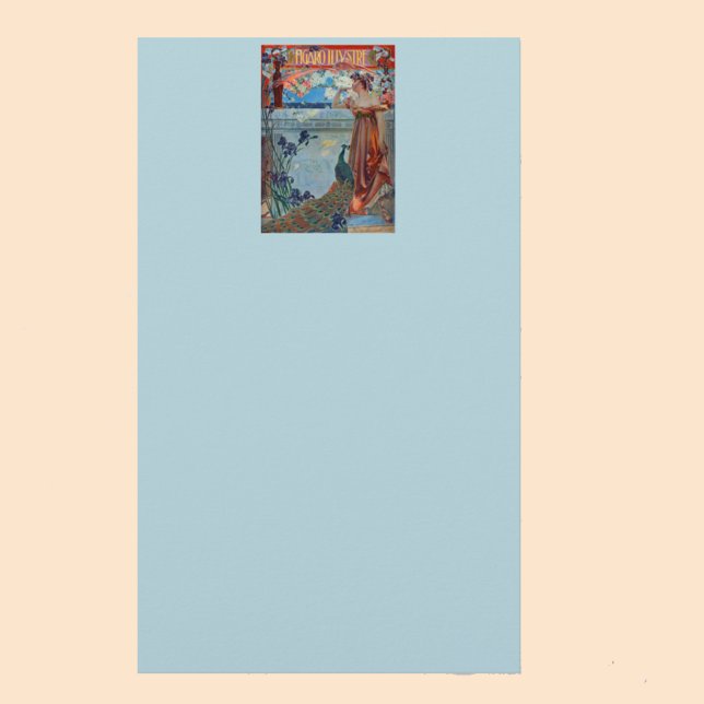 Papelaria Art Nouveau Lady with Peacock (Criador carregado)