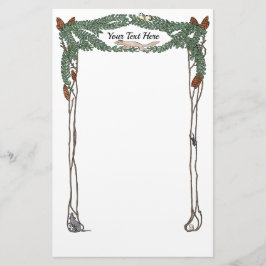 Papelaria Art Nouveau Pine Cones Natureza Tese Papel