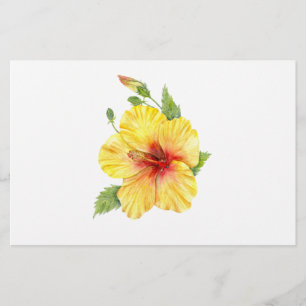 Papelaria Arte Botânica Yellow Hibiscus