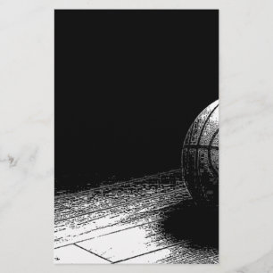 Papelaria Arte de Basquete Preto e Branco
