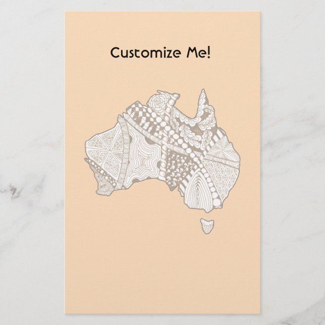 Papelaria Arte de Mapa Australiana (Frente)