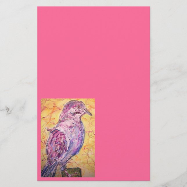 Papelaria Arte de pomba de asa branca (Frente)